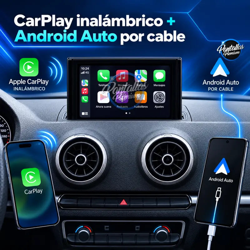Audi A3 CarPlay inalámbrico y Android Auto por cable
