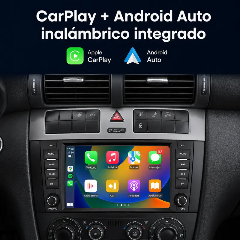 Mercedes-Benz Clase C W203 CLC - Radio Pantalla Carplay y Android Auto