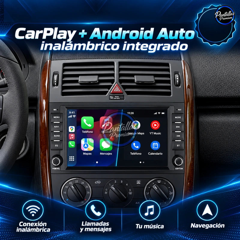 Mercedes Clase A W169 Clase B W245 - Radio Pantalla Carplay y Android Auto