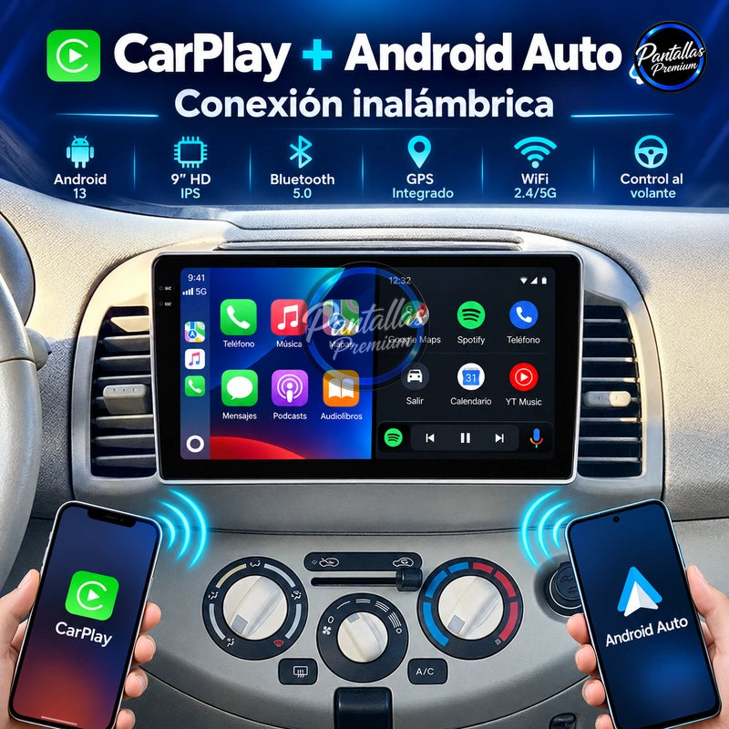 Nissan March Micra K12 2002-2010 - Radio Pantalla Carplay y Android Auto