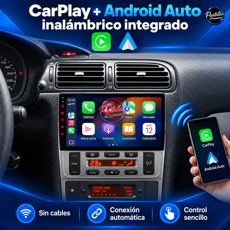 Peugeot 406 CarPlay y Android Auto inalámbrico