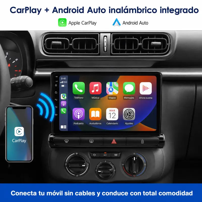 Radio pantalla CarPlay y Android Auto para Citroen C3 C4 Aircross 2017-2023 - foto 3