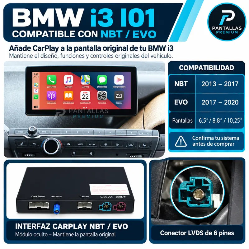 Compatibilidad NBT EVO BMW i3 I01 2013-2020
