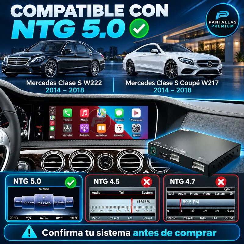 Compatibilidad NTG 5.0 para Mercedes Clase S W222 y W217 2014-2018