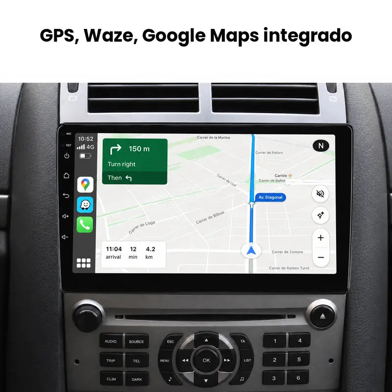 Radio pantalla CarPlay y Android Auto para Peugeot 407 2004-2011 - foto 4