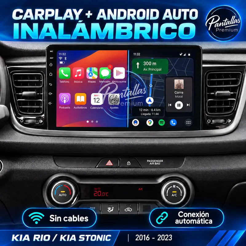03 Kia Rio Stonic CarPlay Android Auto inalámbrico