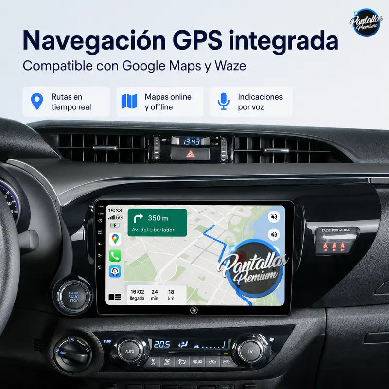 Radio pantalla CarPlay y Android Auto para Toyota Hilux 2015-2023 - foto 4