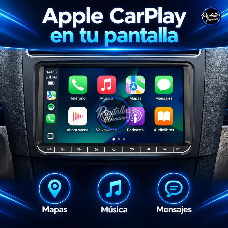Volkswagen Golf 5 6 Passat B6 Seat Leon Touran Touareg Jetta - Radio Pantalla Carplay y Android Auto