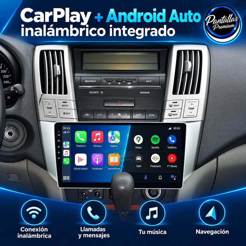 Lexus RX300 RX330 RX350 RX400H 2003-2014 - Radio Pantalla Carplay y Android Auto