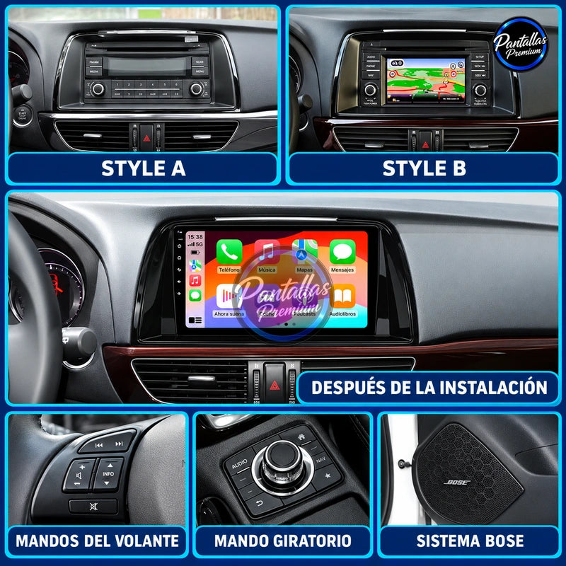 Radio pantalla CarPlay y Android Auto para Mazda 6 2012-2017 - foto 2