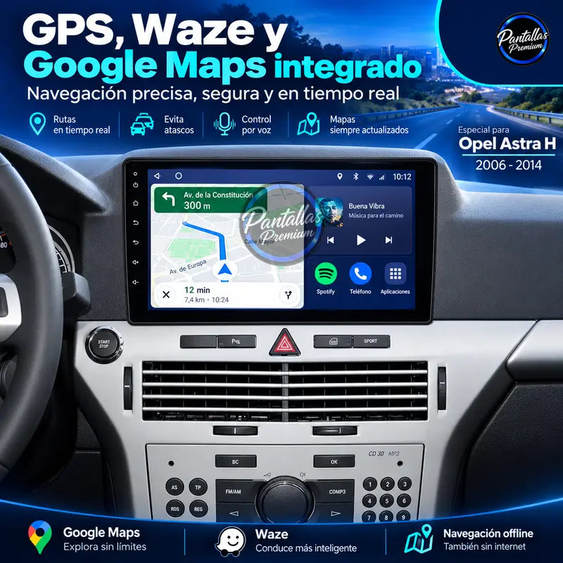 Opel Astra H 2006-2014 - Radio Pantalla Carplay y Android Auto