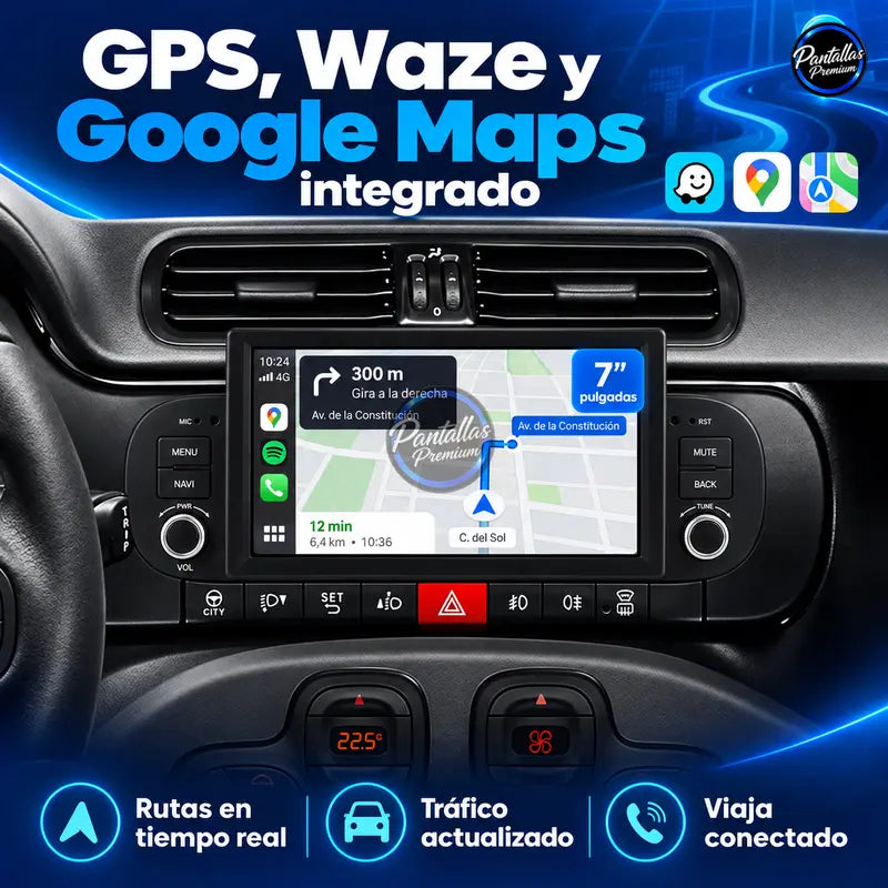 Fiat Panda navegación GPS Waze Google Maps