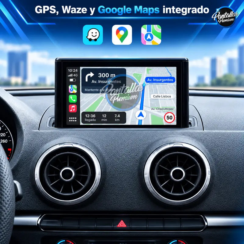 Audi A3 GPS Waze y Google Maps