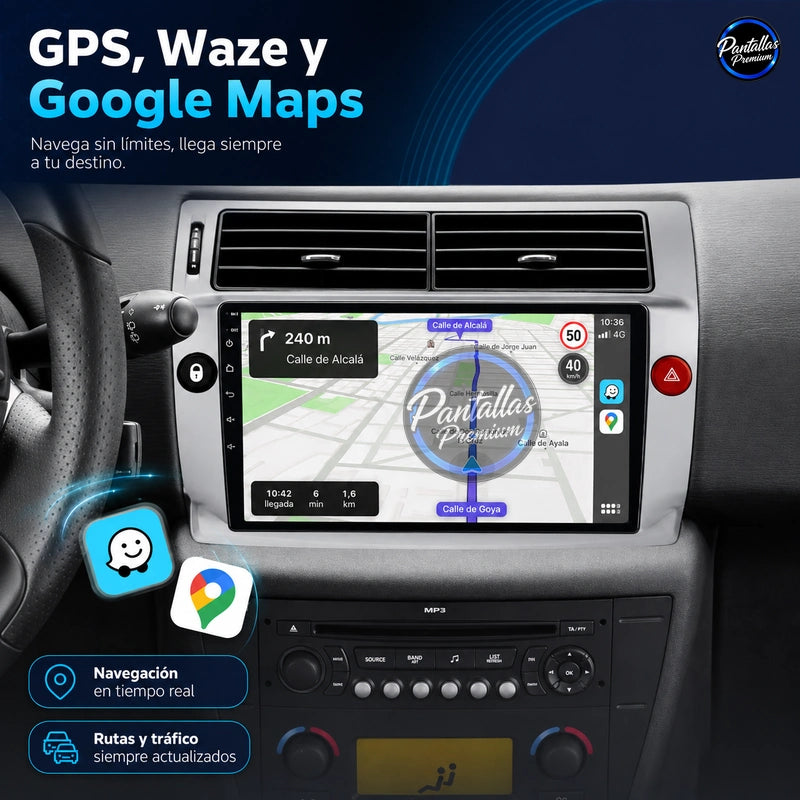 Radio pantalla CarPlay y Android Auto para Citroen C4 2004-2009 - foto 4