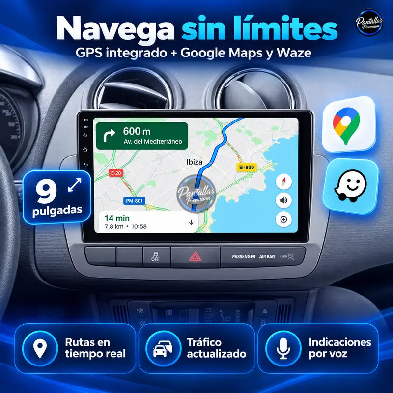 Seat Ibiza 6J 2008-2014 - Radio Pantalla Carplay y Android Auto
