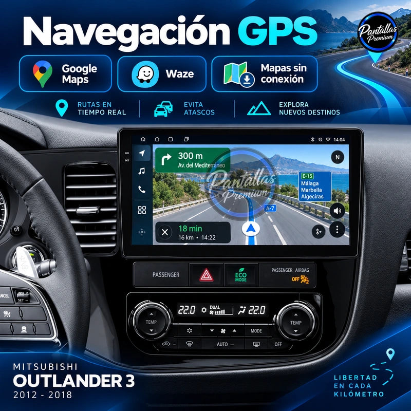 Mitsubishi Outlander 3 2012-2021 - Radio Pantalla Carplay y Android Auto