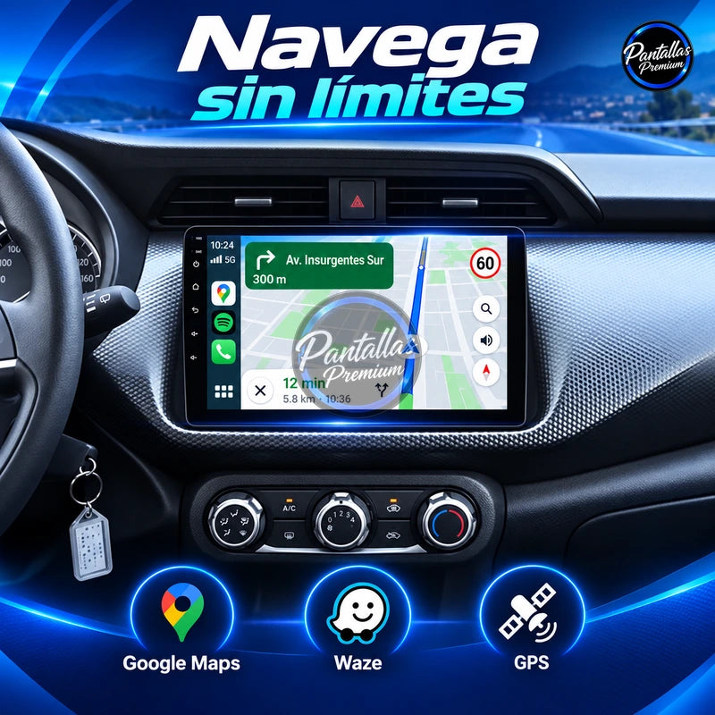 Nissan Kicks Micra Versa Almera 2016-2020 - Radio Pantalla Carplay y Android Auto