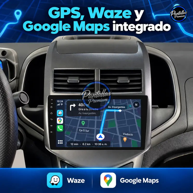 Chevrolet AVEO Sonic 2011-2015 - Radio Pantalla Carplay y Android Auto