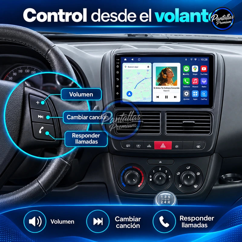 FIAT DOBLO - OPEL COMBO TOUR 2010-2015 - Radio Pantalla Carplay y Android Auto