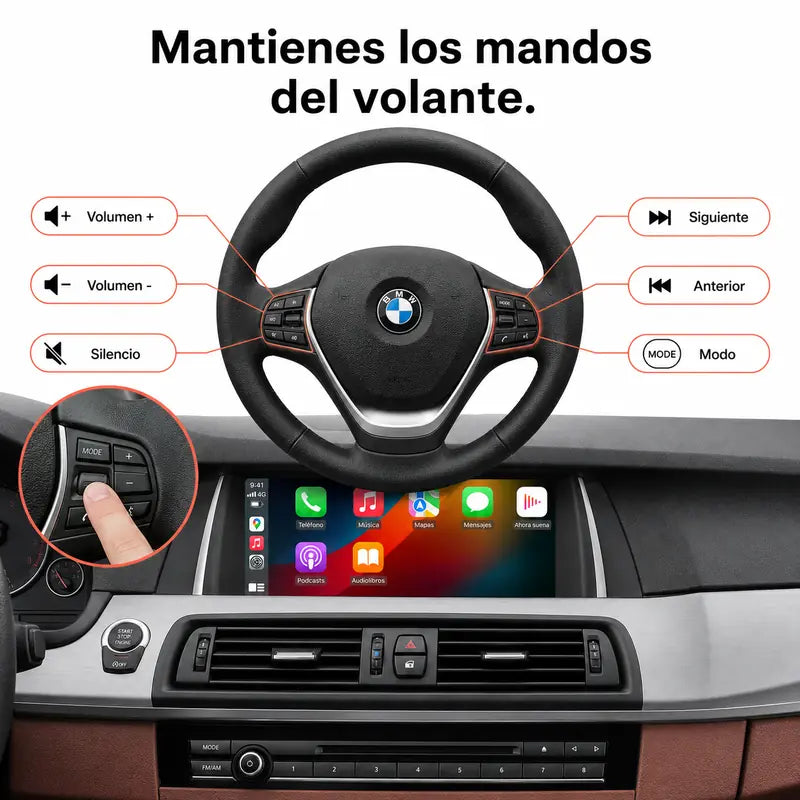Radio pantalla CarPlay y Android Auto para BMW Serie 5 F10 F11 2011-2018 - foto 6