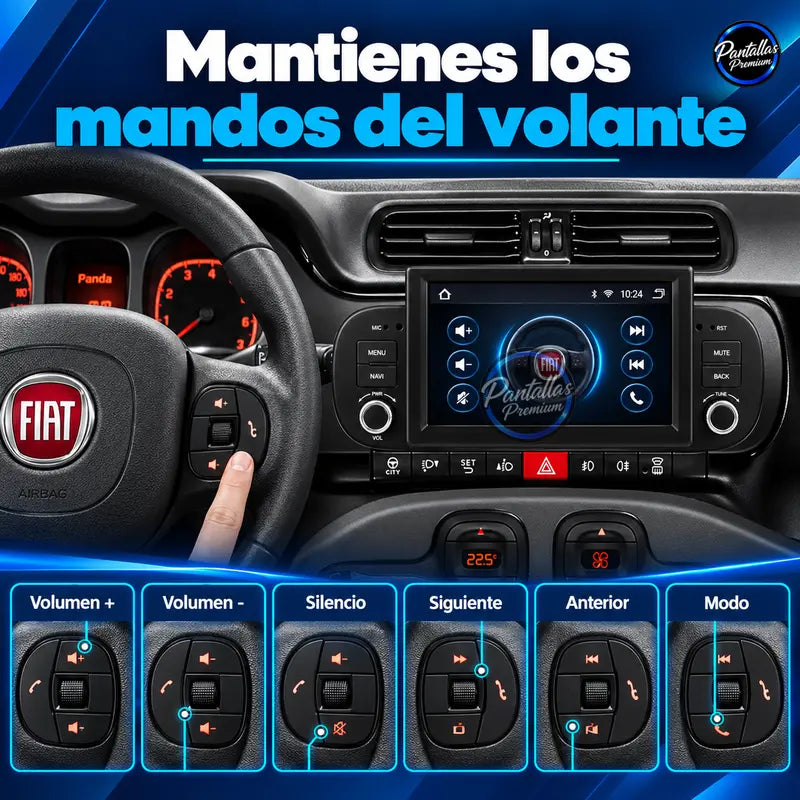 Fiat Panda mandos del volante