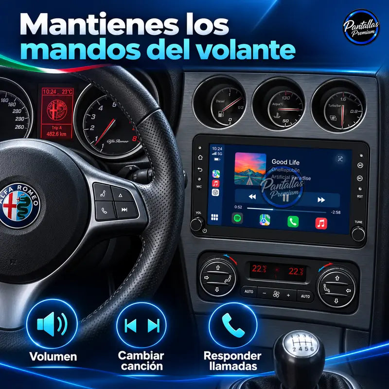 Alfa Romeo 159 Brera Spider Sportwagon - Radio Pantalla Carplay y Android Auto