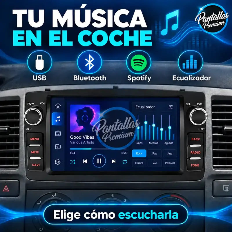 Música Bluetooth USB Spotify Toyota Corolla E120