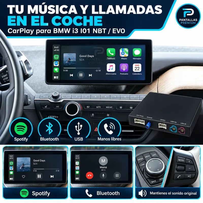 Música llamadas Bluetooth y USB BMW i3 I01