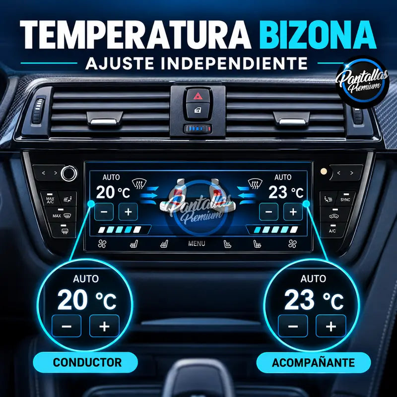 Control de temperatura bizona en pantalla LCD BMW