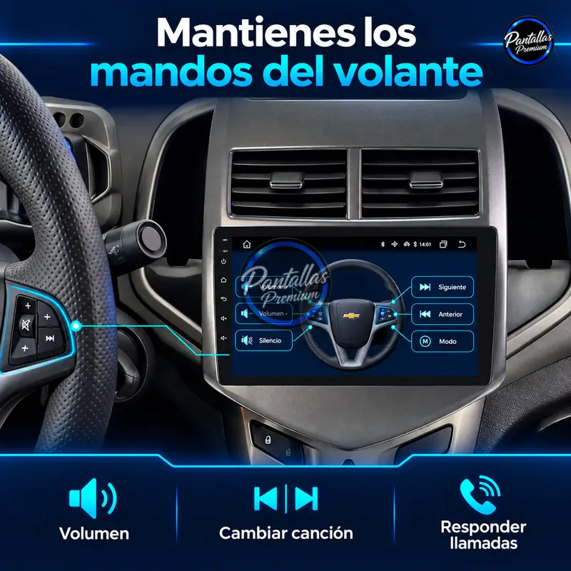 Chevrolet AVEO Sonic 2011-2015 - Radio Pantalla Carplay y Android Auto