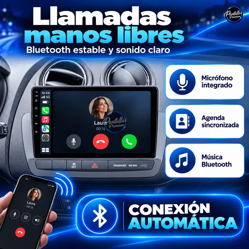 CarPlay screen head unit for Seat Ibiza 6J 2009