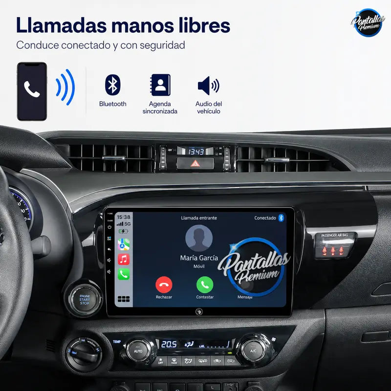 Radio pantalla CarPlay y Android Auto para Toyota Hilux 2015-2023 - foto 8