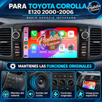 Funciones originales Toyota Corolla E120 con pantalla Android