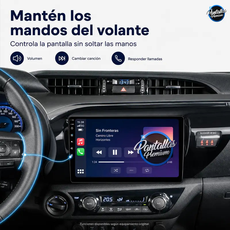 Radio pantalla CarPlay y Android Auto para Toyota Hilux 2015-2023 - foto 9