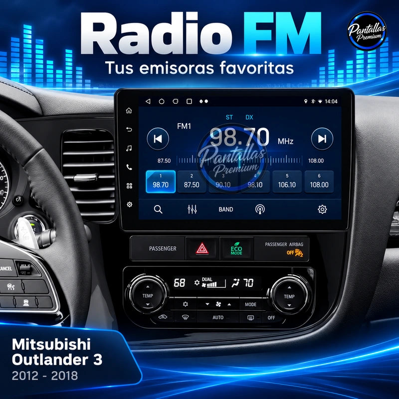 Mitsubishi Outlander 3 2012-2021 - Radio Pantalla Carplay y Android Auto