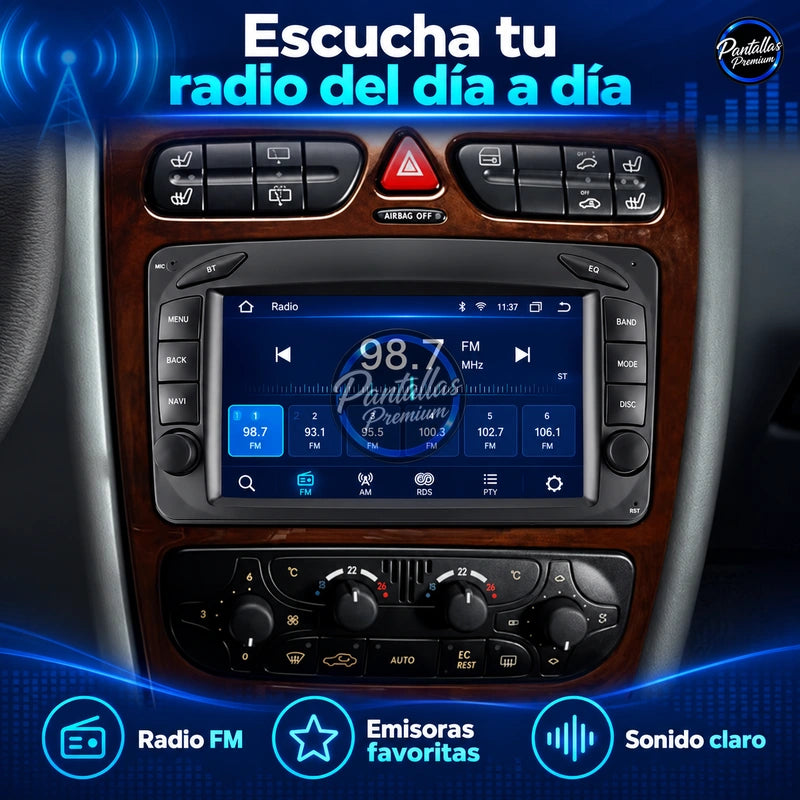 Mercedes-Benz W203 W209 - Radio Pantalla Carplay y Android Auto