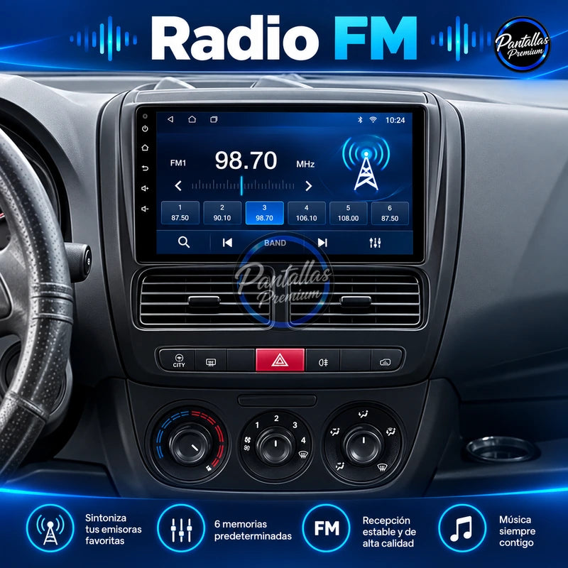 FIAT DOBLO - OPEL COMBO TOUR 2010-2015 - Radio Pantalla Carplay y Android Auto