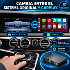 Cambio entre el sistema Mercedes original y CarPlay en la misma pantalla