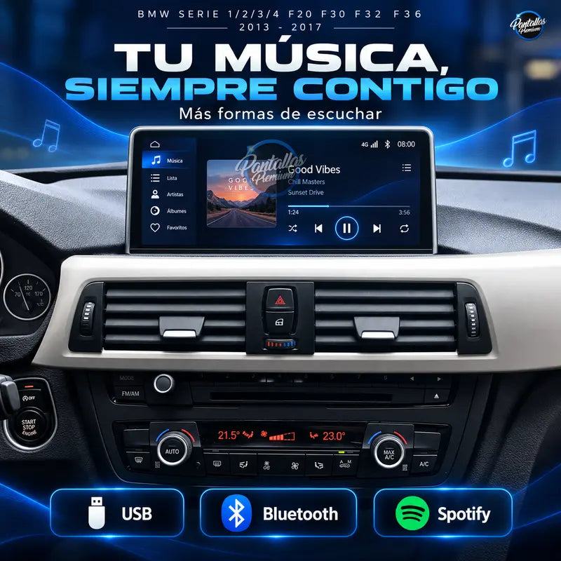Radio pantalla CarPlay y Android Auto para BMW Serie 1 2 3 4 F20 F30 F32 F36 NBT EVO 4G 2013-2017 - foto 9