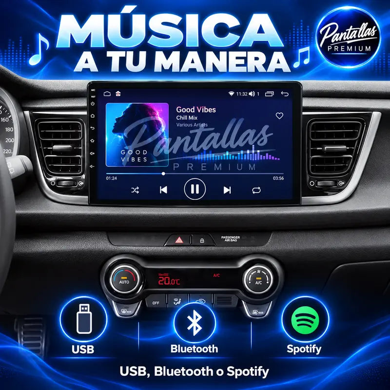 09 Kia Rio Stonic música USB Bluetooth Spotify