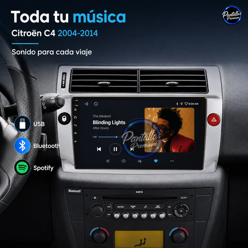 Radio pantalla CarPlay y Android Auto para Citroen C4 2004-2009 - foto 11