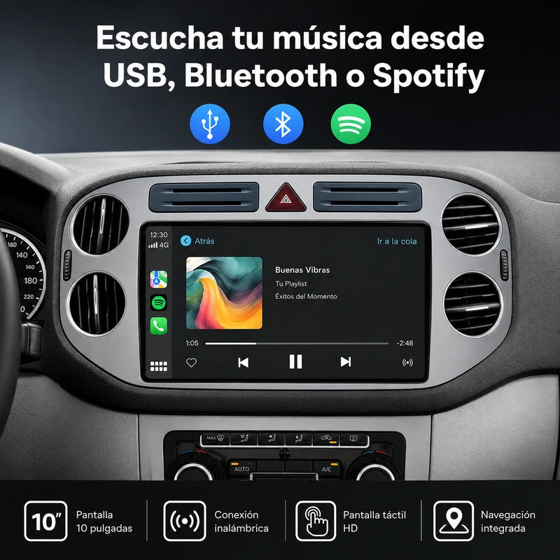 Volkswagen Tiguan 2006-2016 - Radio Pantalla Carplay y Android Auto
