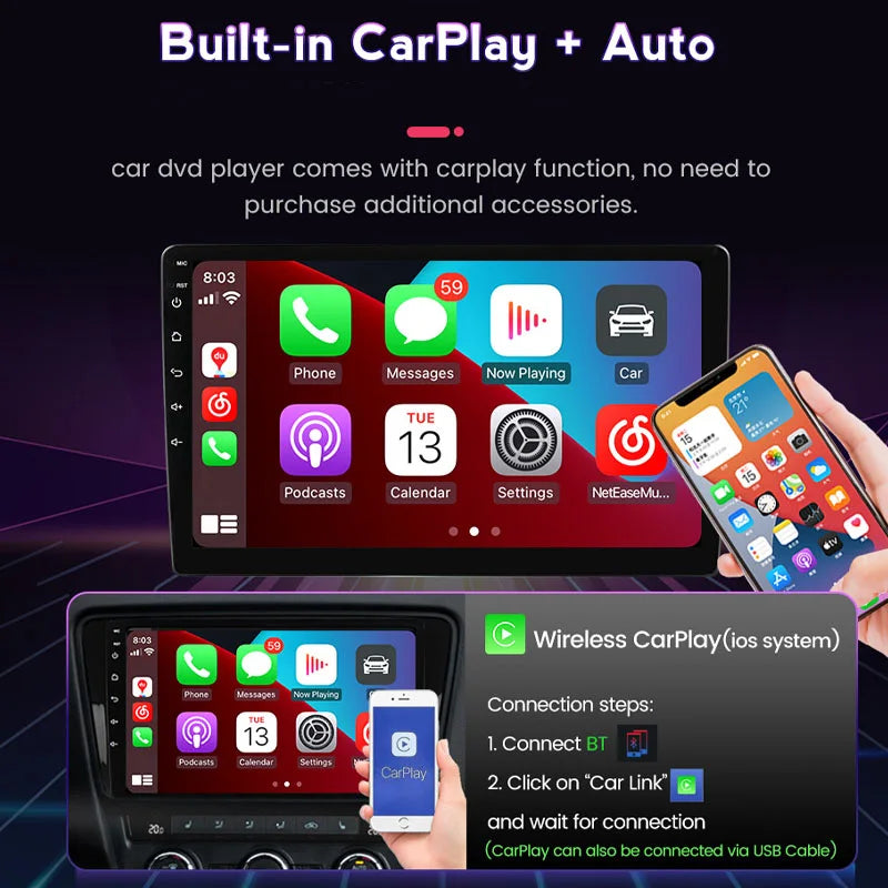Radio Pantalla Carplay para Ford Mondeo Fusion 2013-2020