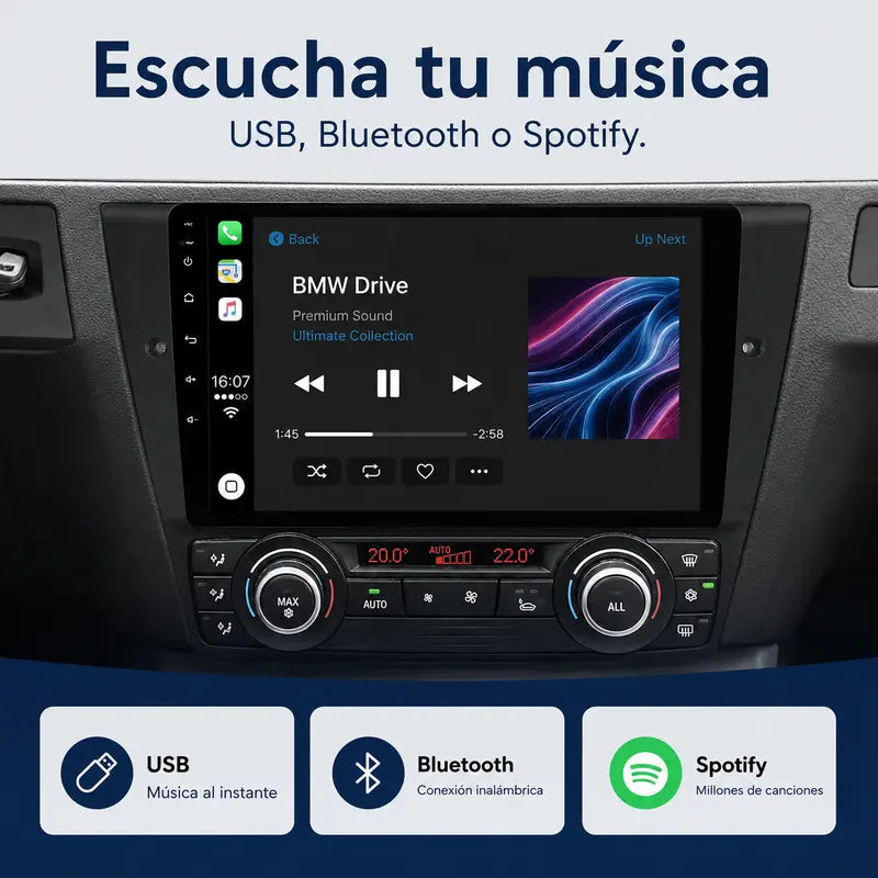 Radio pantalla CarPlay y Android Auto para BMW E90 E91 E92 E93 - foto 9