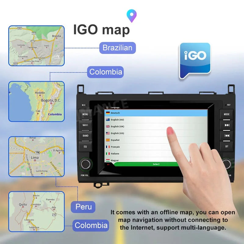 Radio Pantalla Carplay para Mercedes-Benz W169 W245 W639 W906