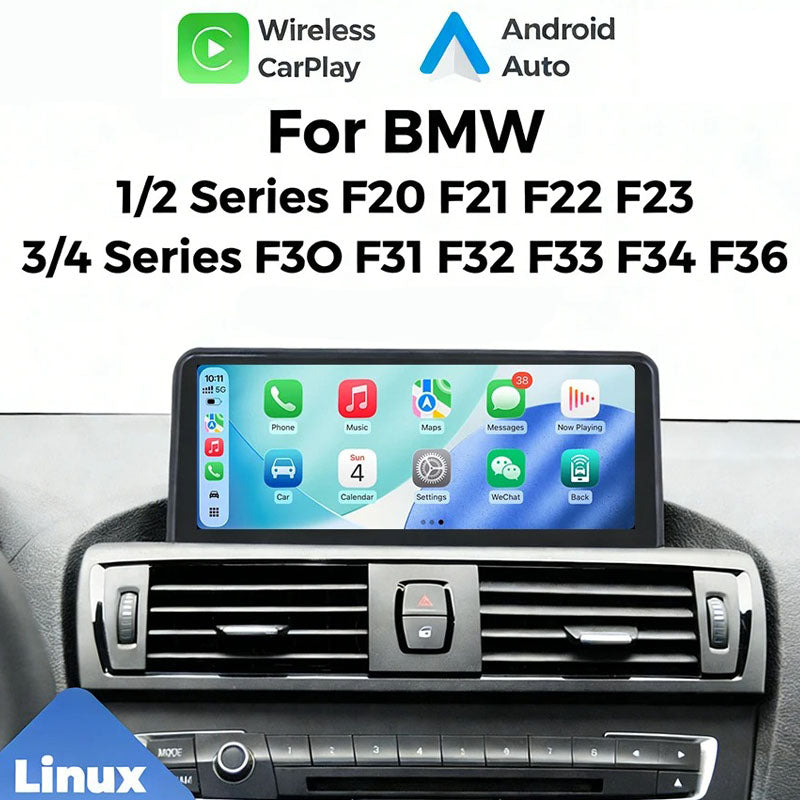 BMW Serie 1 2 3 4 F20 F21 F22 F30 F31 F32 F33 Radio Pantalla Carplay Linux