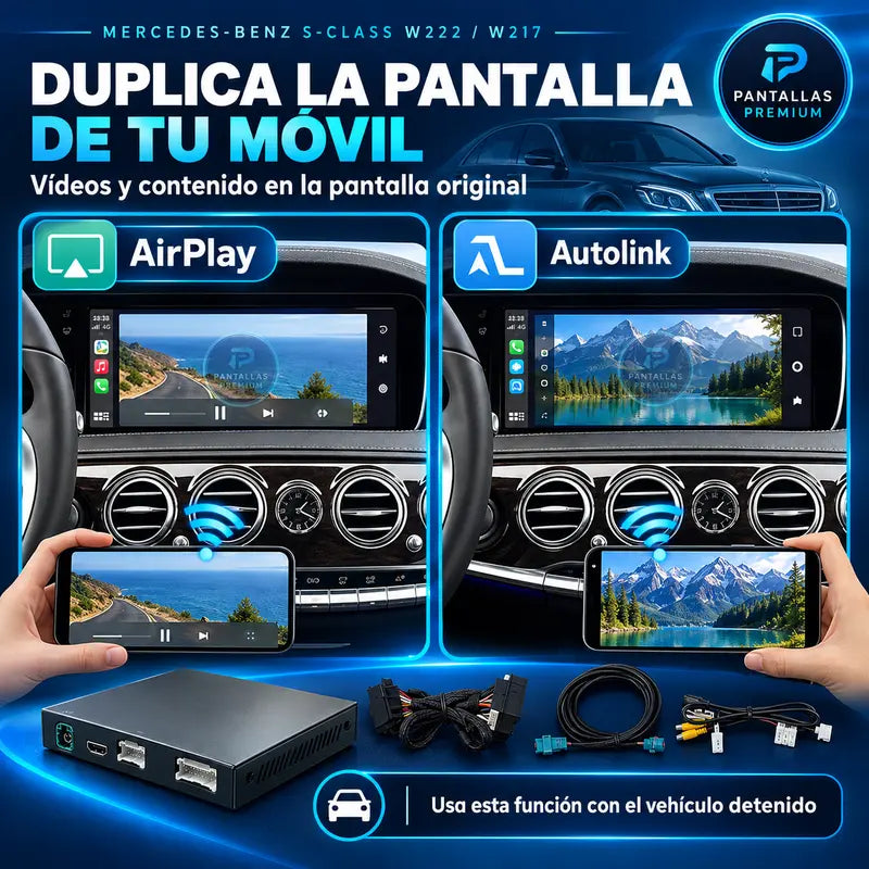 AirPlay y Autolink para duplicar el móvil en la pantalla original Mercedes W222 W217
