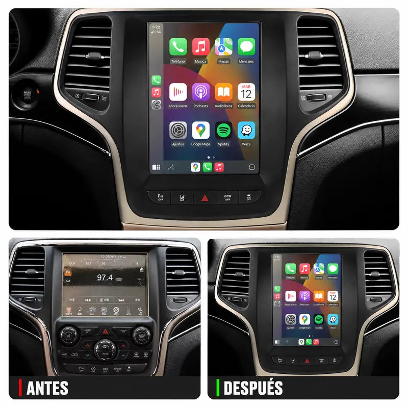 Radio Pantalla CarPlay y Android Auto para Jeep Grand Cherokee 2013-2023
