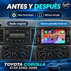Antes y después radio pantalla Toyota Corolla E120