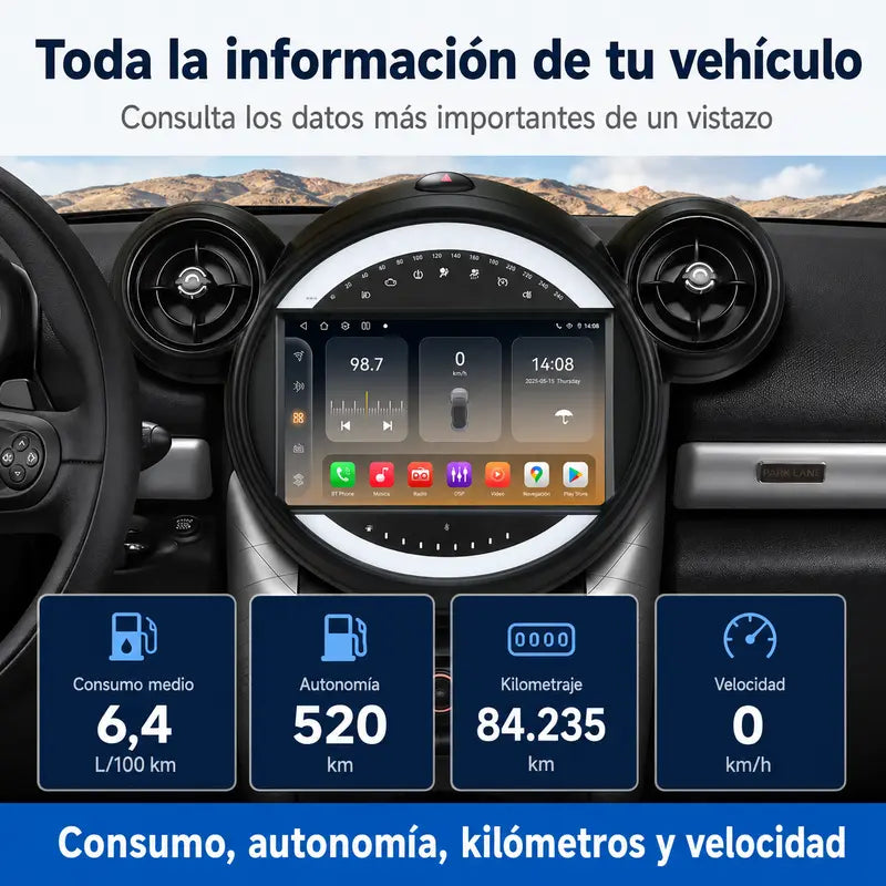 Radio pantalla CarPlay y Android Auto para BMW Mini Cooper Countryman R56 R60 2010-2016 - foto 10